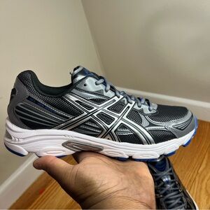 ASICS Men's Black, Gray, and Blue Athletic Shoes